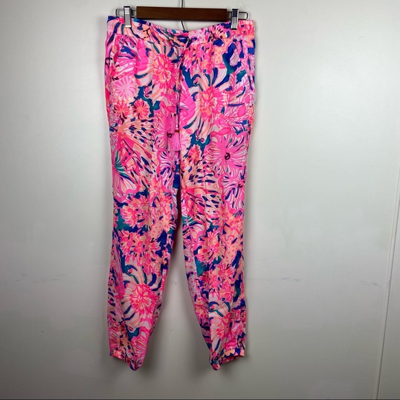 Lilly Pulitzer Piper Pant Swirling Seadream Small S Retails $138 Jogger - Picture 1 of 12